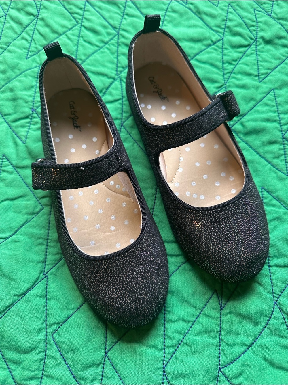 Cat & Jack Black Glitter Mary Jane Shoes for Kids
